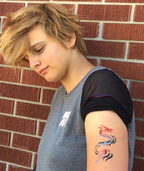Small temporary tattoo. Ottawa face painting.